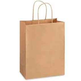 12 1/2'' x 17'' x 7'' Recycled Kraft Shopping Bags 250/case