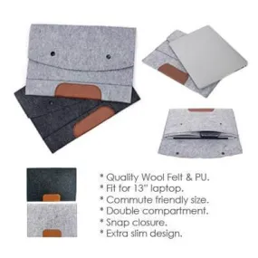 13'' Felt and PU Leather Ipad Tablet Sleeve