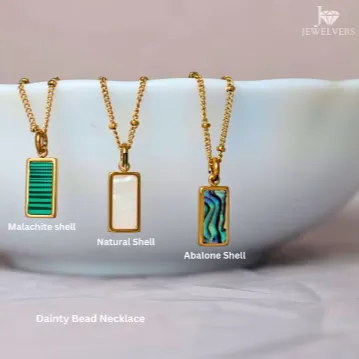 18K Gold-Filled Rectangle Malachite Necklace