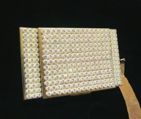 1950's Rhinestone Compact Purse Bling Bag Hollywood Regency Mad Men Unused