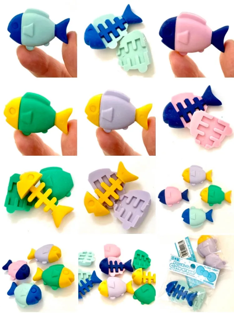 381111 FISH ERASER-4 COLORS-30