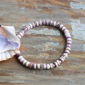 6mm Quahog Shell Rondelle Bracelet with Spacers