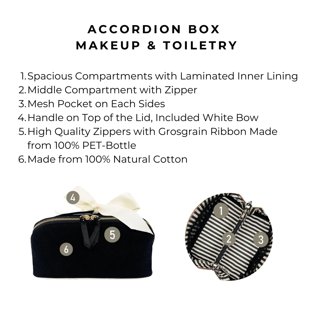 Accordion Box Makeup & Toiletry, Black