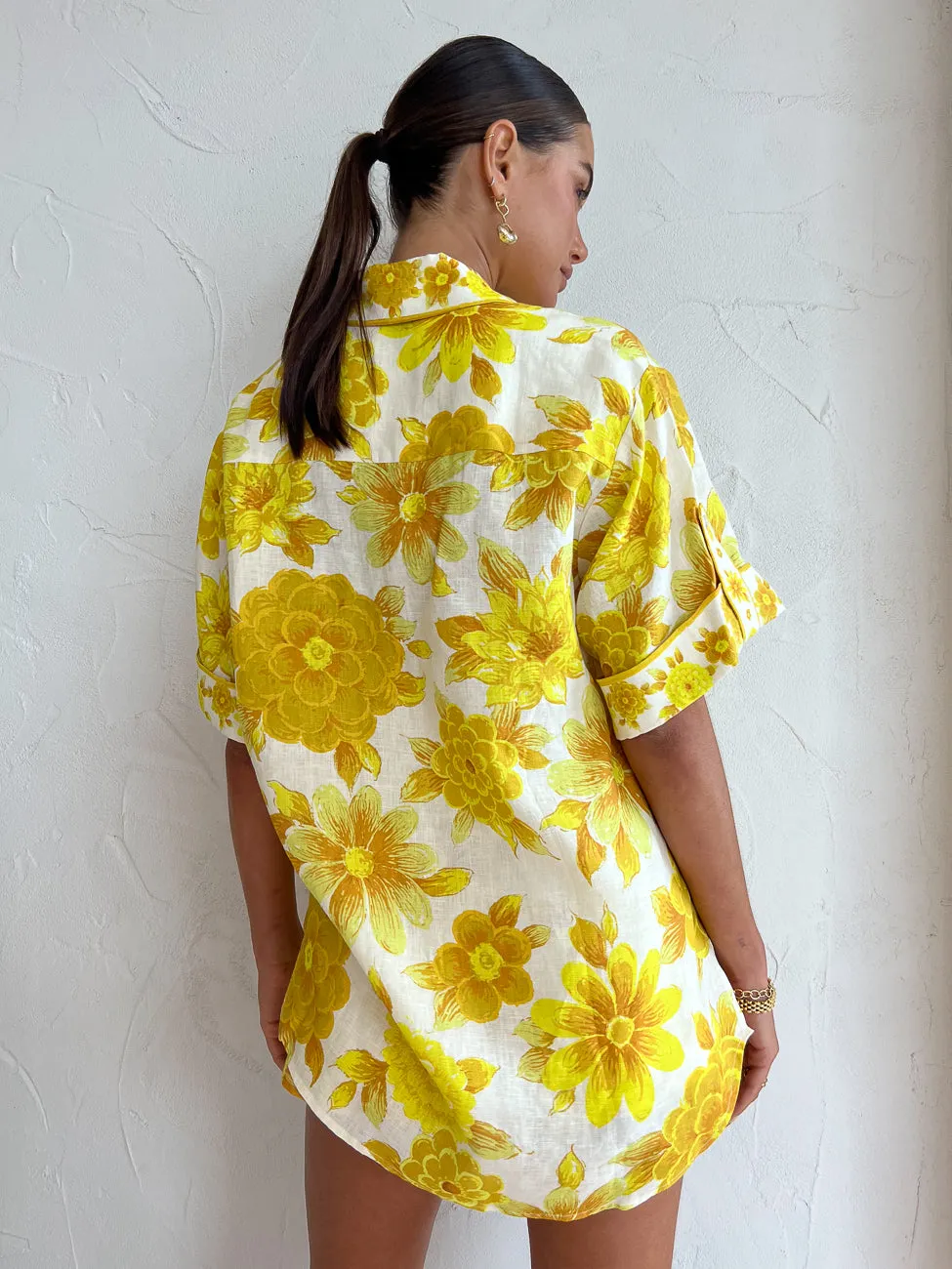 Alemais Sonny Oversized Shirt in Lemon