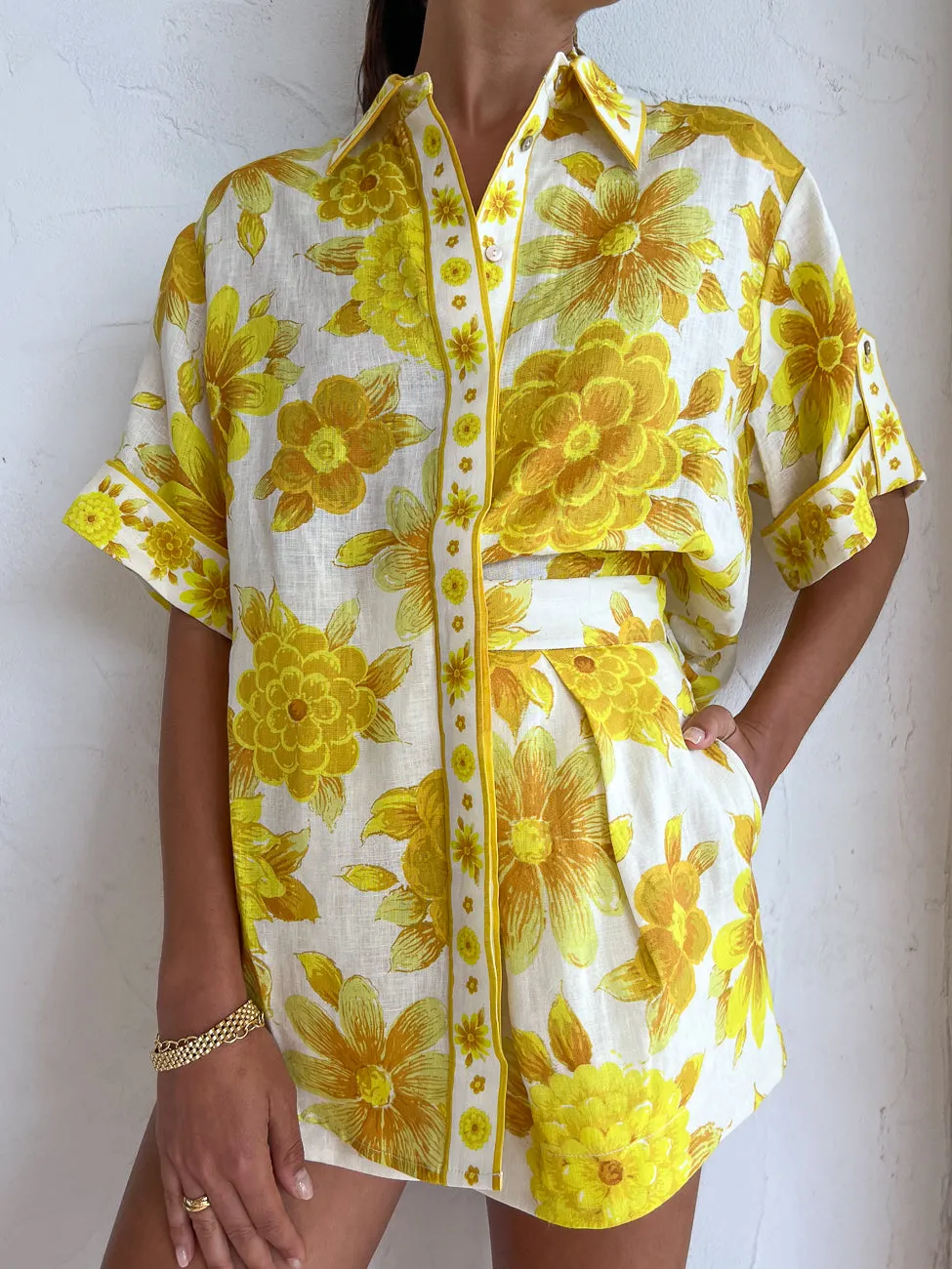 Alemais Sonny Oversized Shirt in Lemon