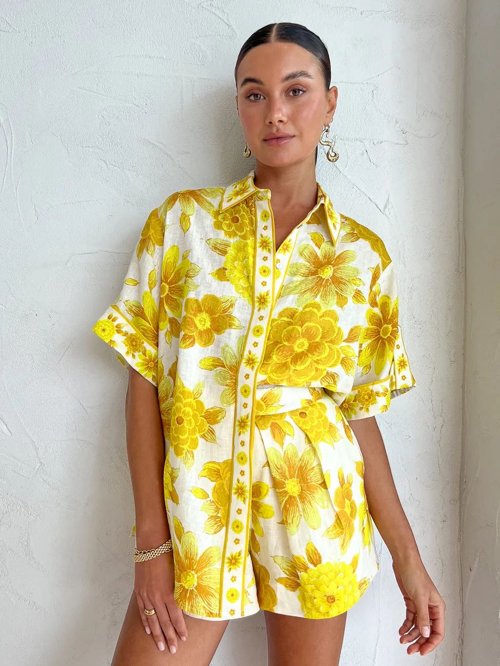 Alemais Sonny Oversized Shirt in Lemon