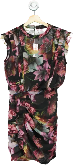 AllSaints Black Floral Hali Ahiahi Dress UK 6