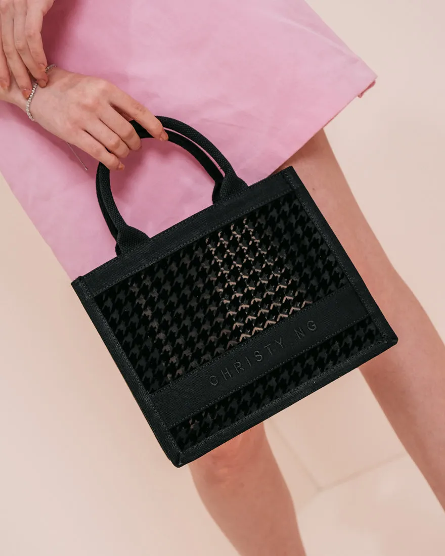 Alyssa Mini Houndstooth Tote Bag