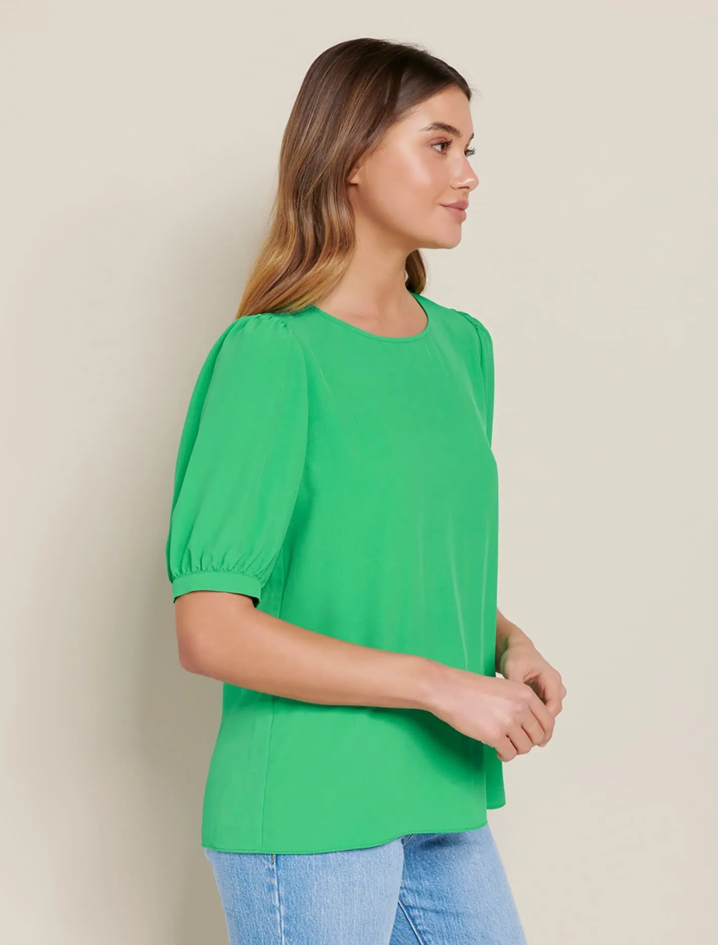 Amena Puff Sleeve Shell Blouse