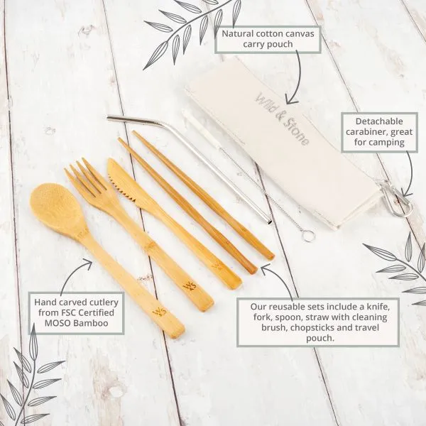 Bamboo cutlery set (including chopsticks)