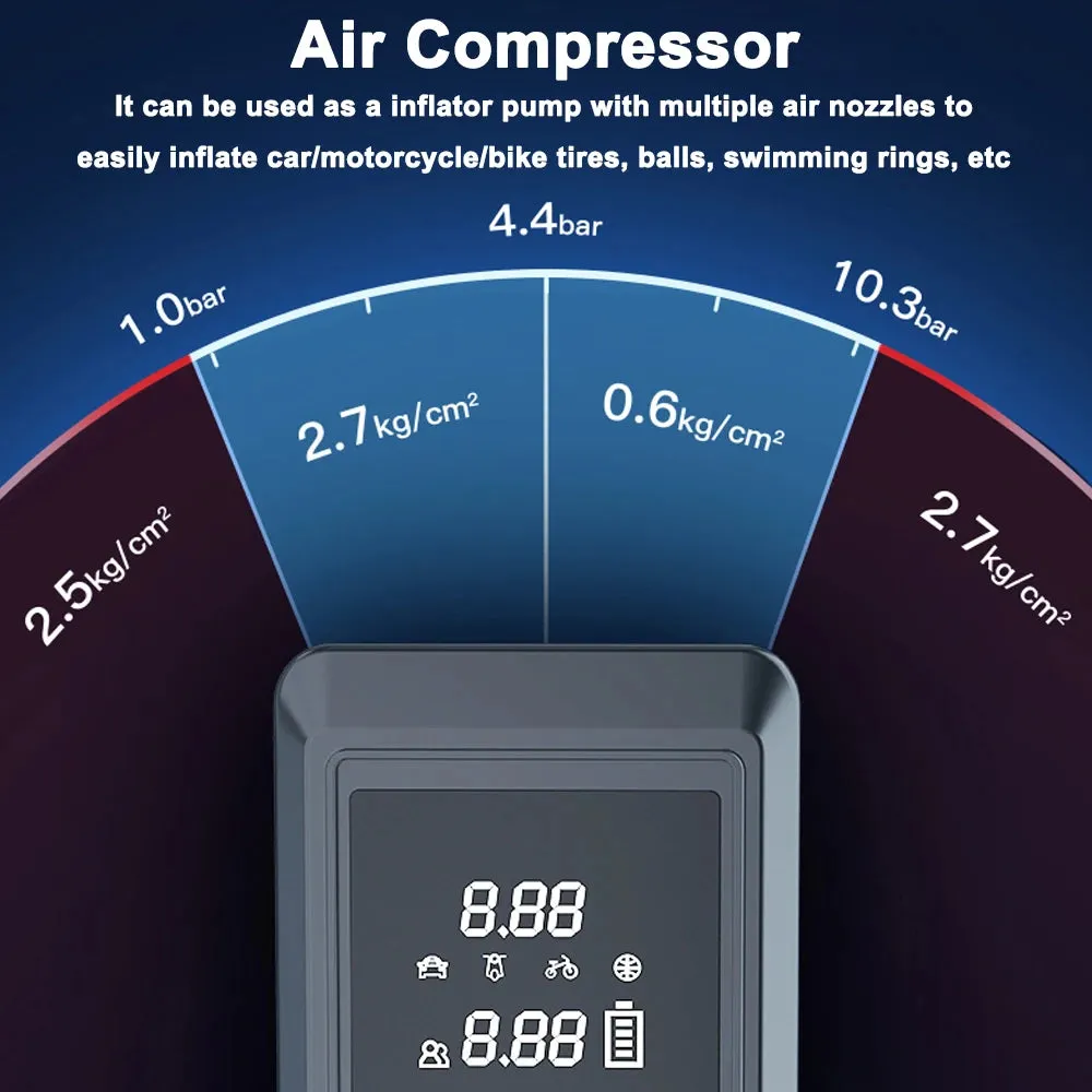 Battery Air Compressor Car Power Bank 1000A Peaks