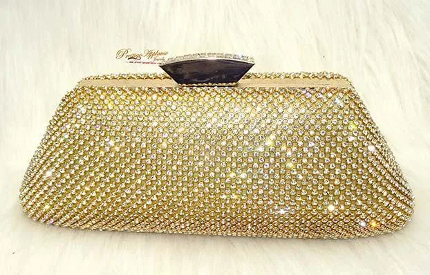 Beautiful Classy Gold Silver Black Clutch Party Clutch Evening Party Cocktail Wedding Bridal Purse