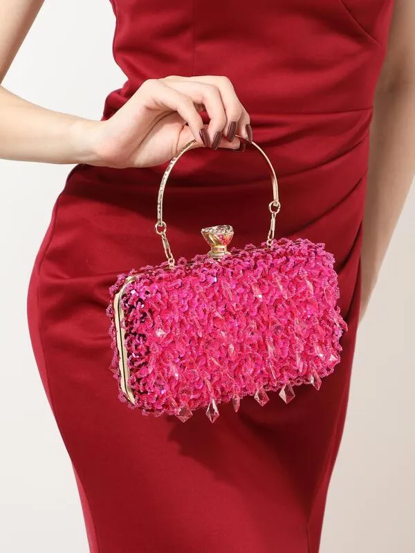 Beautiful Red Beaded Cocktail Purse