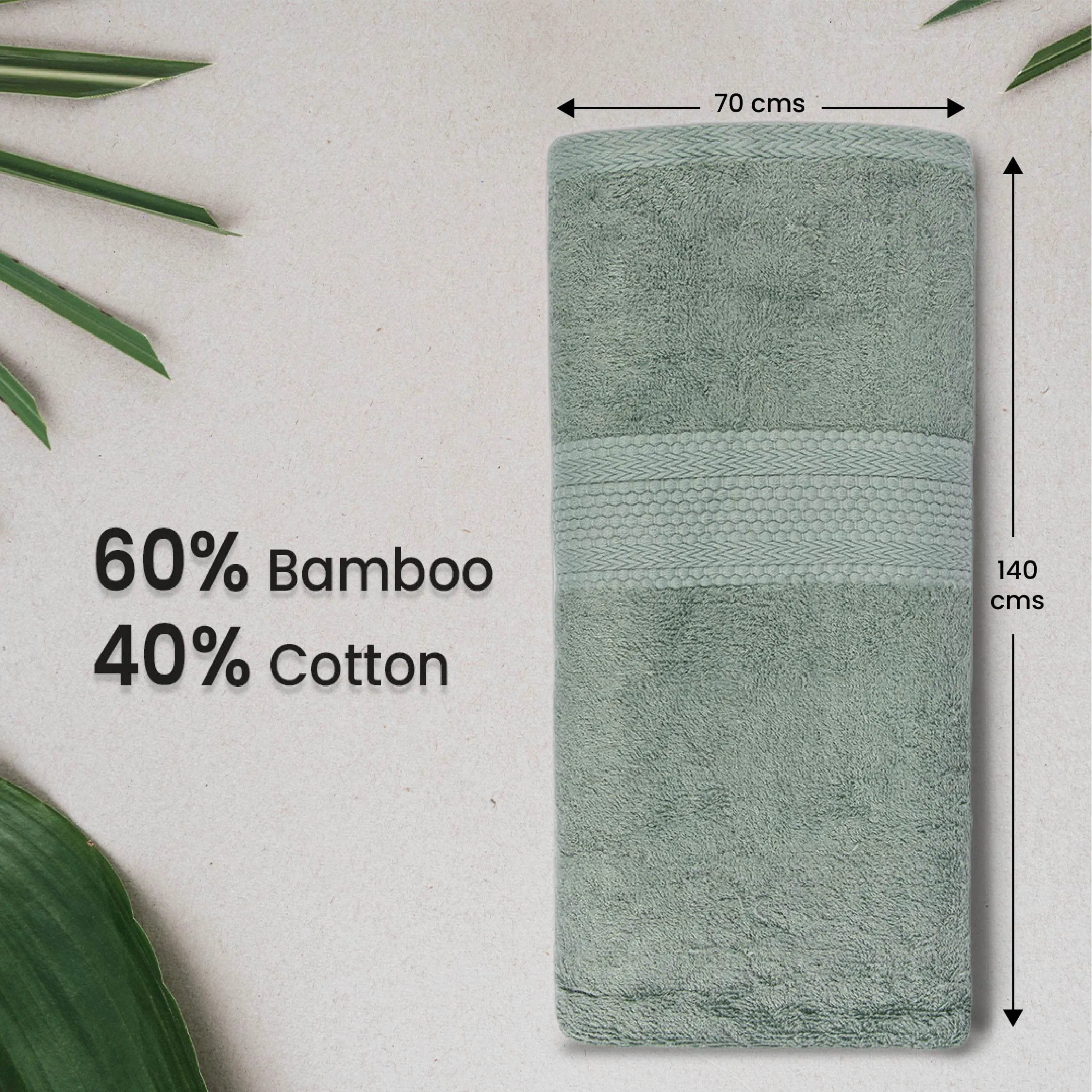 BePlush Bamboo Towels for Bath | Ultra Soft, Highly Absorbent, Quick Dry, Anti Bacterial Bamboo Bath Towel for Men & Women || 450 GSM, 27 x 55 Inches (1, Olive Green)