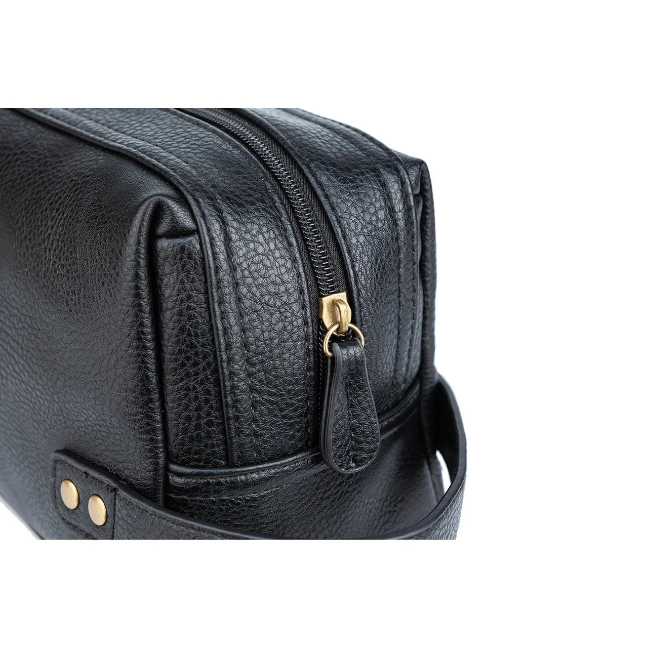 Black Fletcher Vegan Leather Dopp Kit