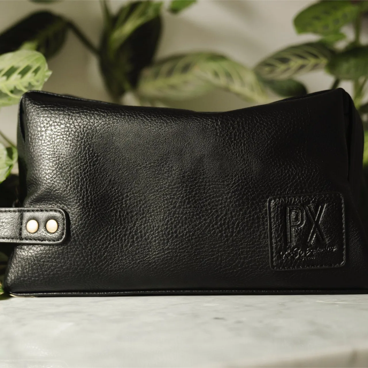 Black Fletcher Vegan Leather Dopp Kit