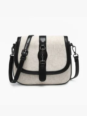 Black Vanna Woven Contrast Crossbody