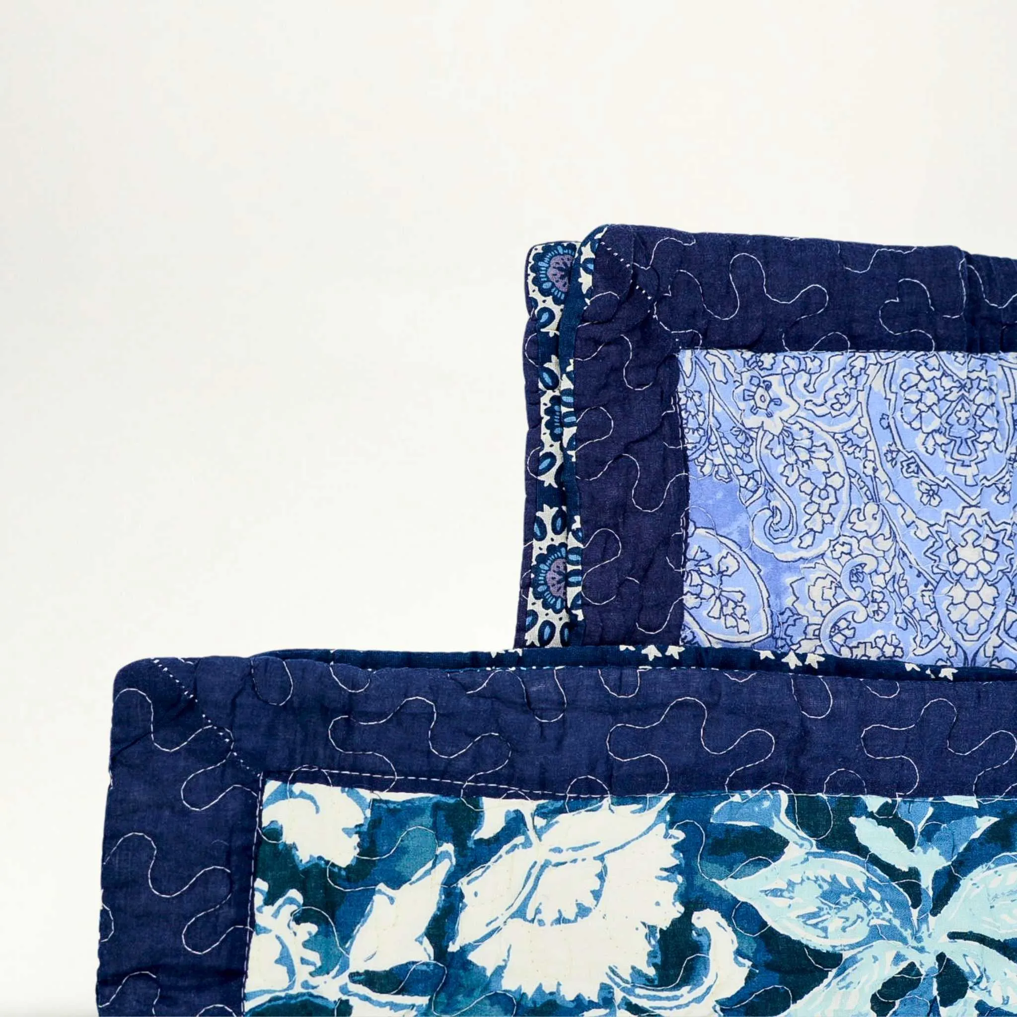 Blue Quilt Handmade (King & Queen) | Cotton Polyester Blend