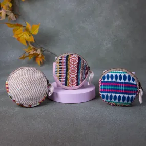 BoHo coin Pouch Multi-Colour with Circular Design.