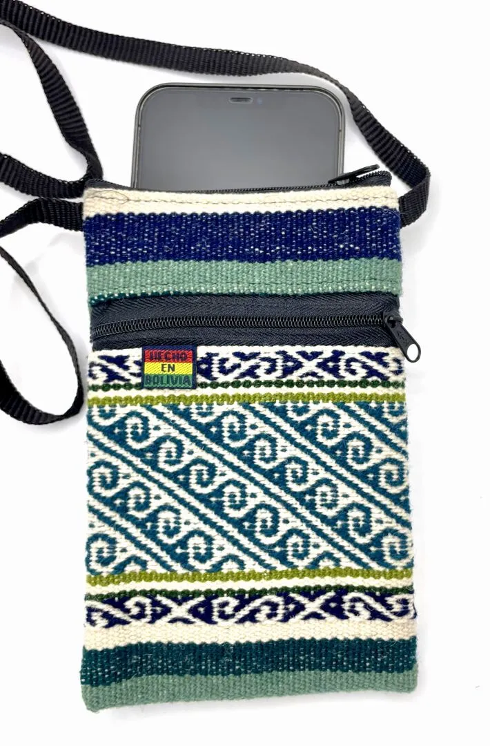 Bolivian Cellphone Crossbody Bag/Case - Teal