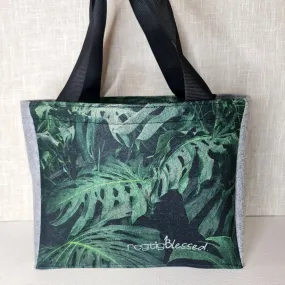 Bottle Green Palms - Recycled Felt Teacher Bag