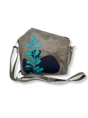 BRANCH medium/small triangular bag (grey/black & teal)