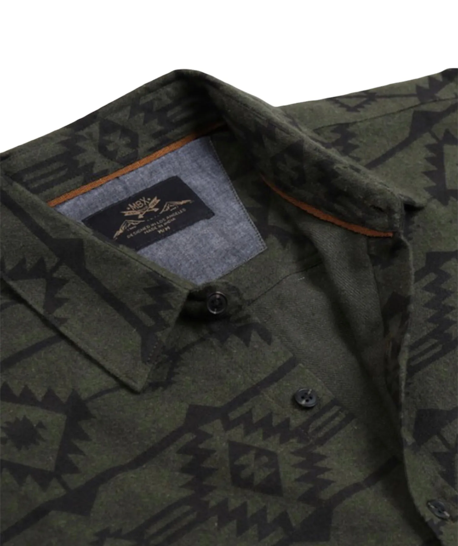 Brushed Twill Tribal Shirt - Dark Olive