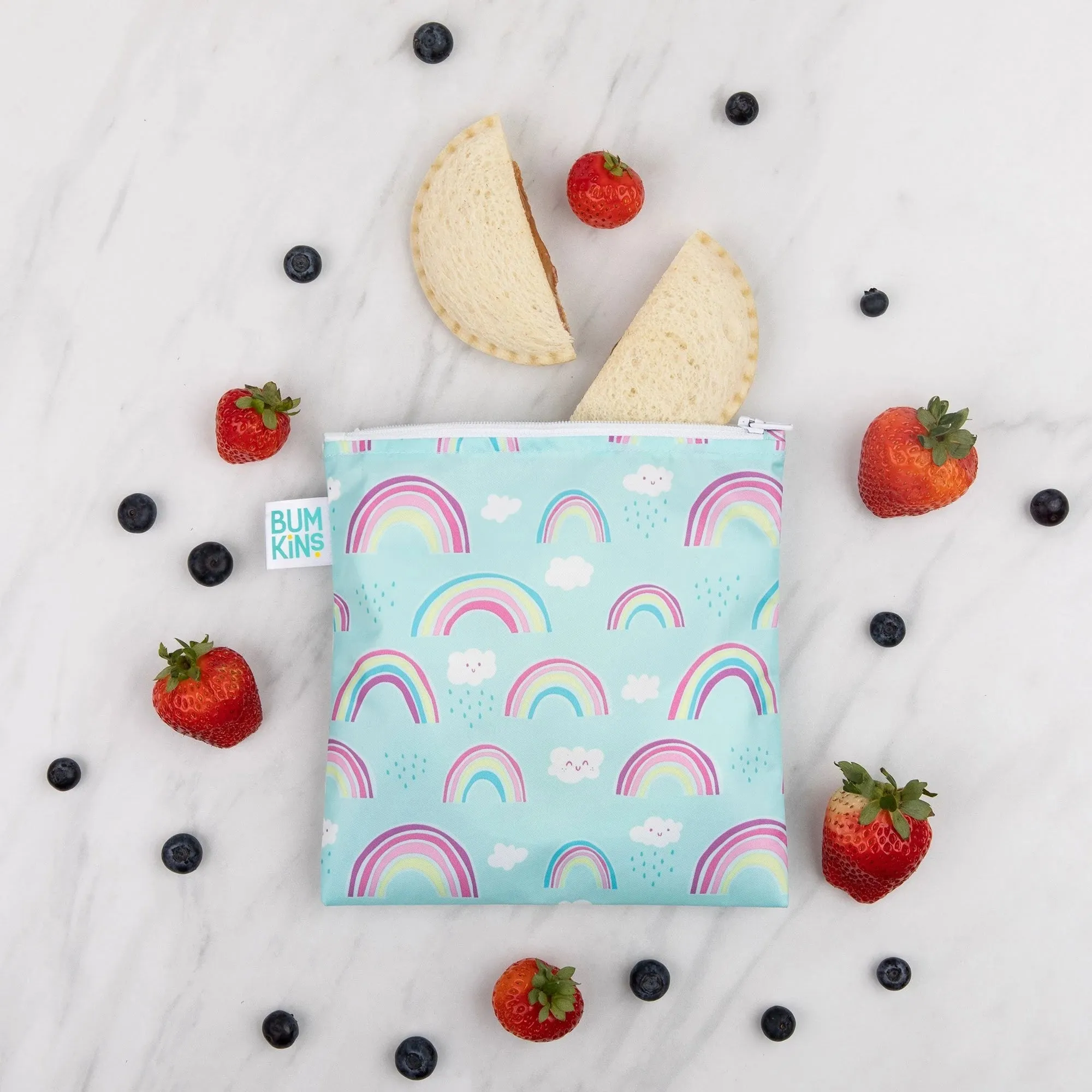 Bumkins Reusable LARGE Snack/Sandwich Bag - Rainbow