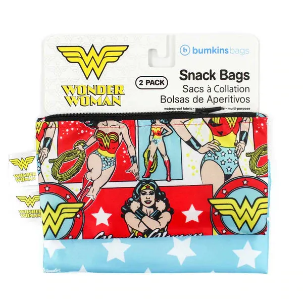 Bumkins Reusable Snack Bag - Twin Pack Wonder Woman