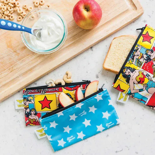 Bumkins Reusable Snack Bag - Twin Pack Wonder Woman