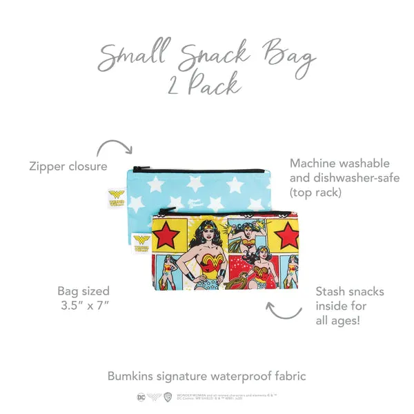 Bumkins Reusable Snack Bag - Twin Pack Wonder Woman