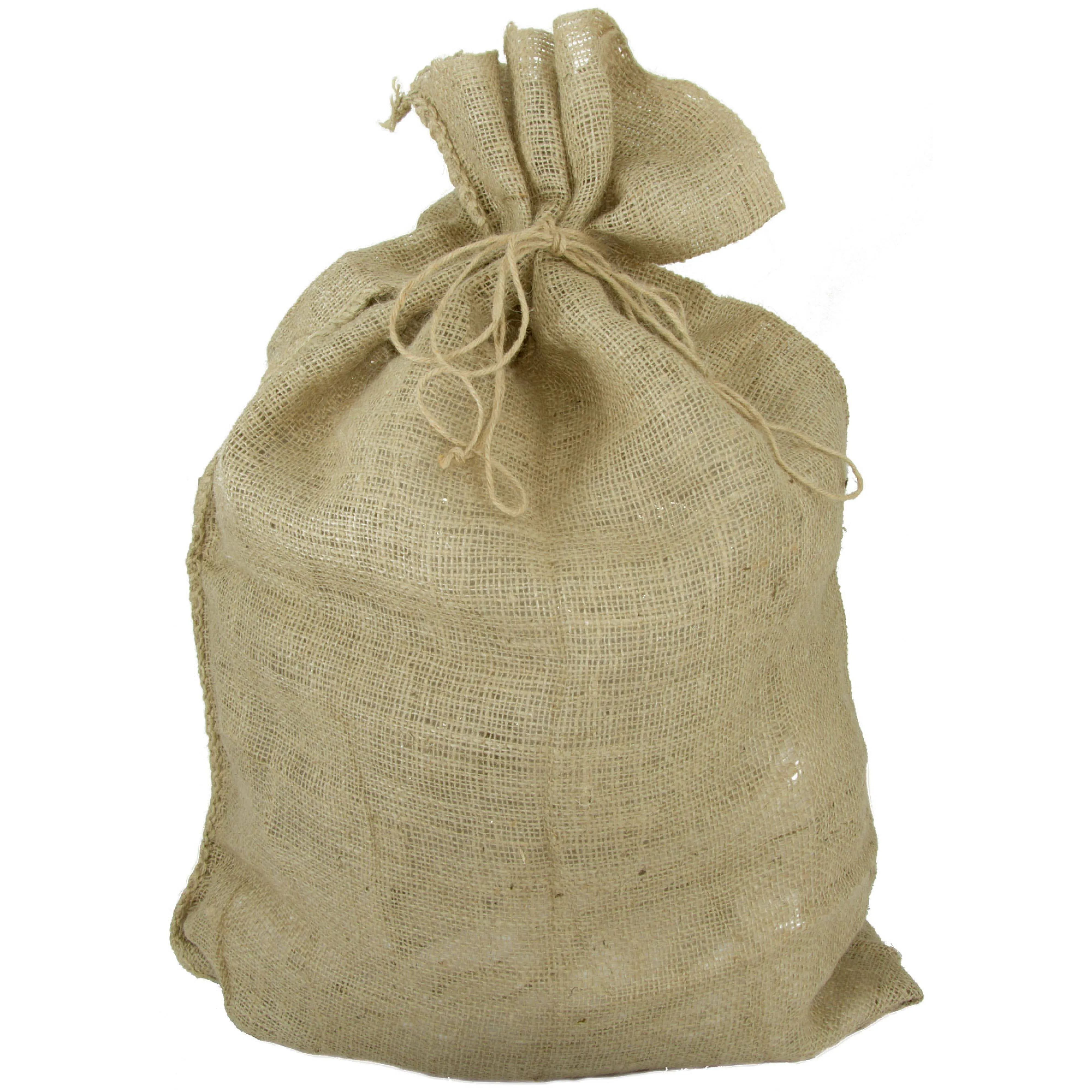 Burlap Drawstring Sack: Natural (24" x 32")