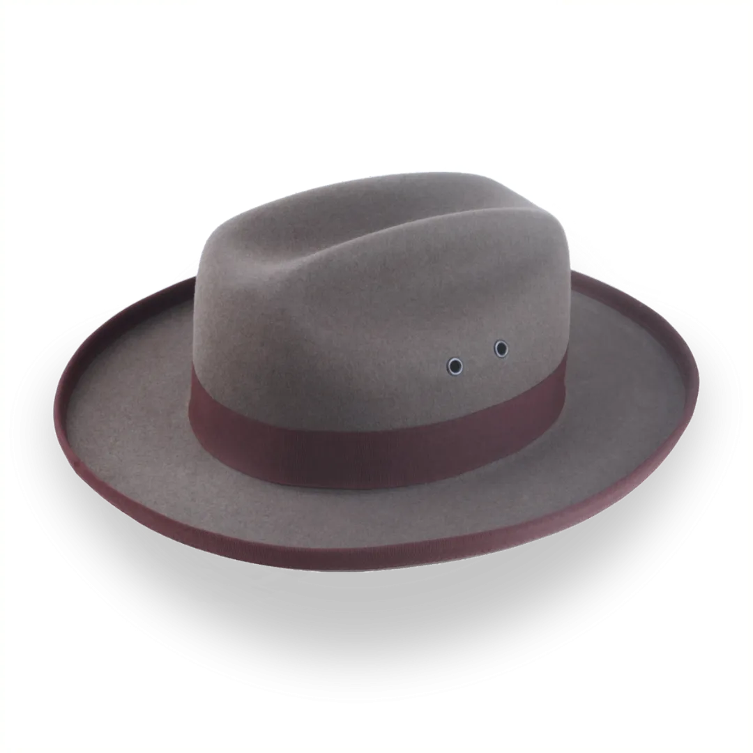 Caribou Grey Cattleman Fedora for Men in Beaver Fur Felt | The Globetrotter