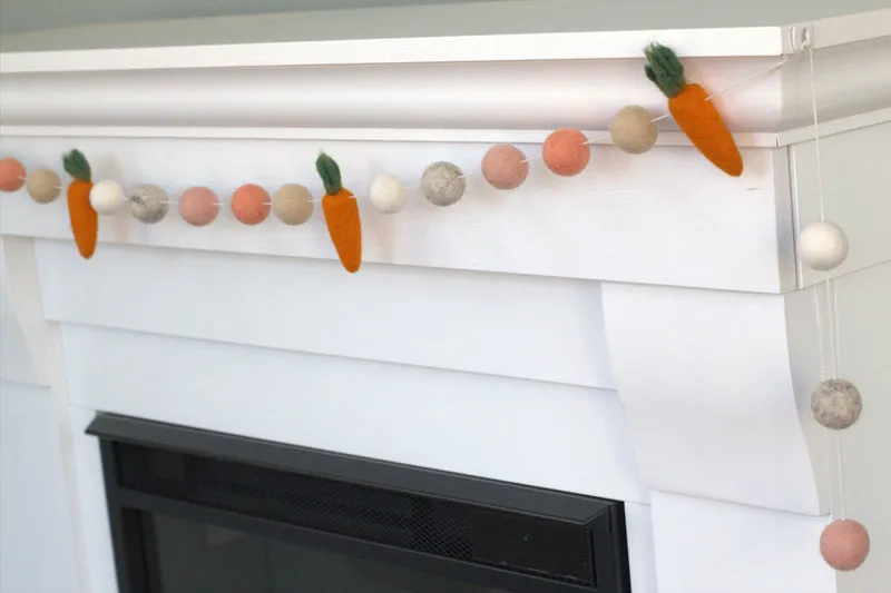 Carrot Easter Garland- Peach, Cream