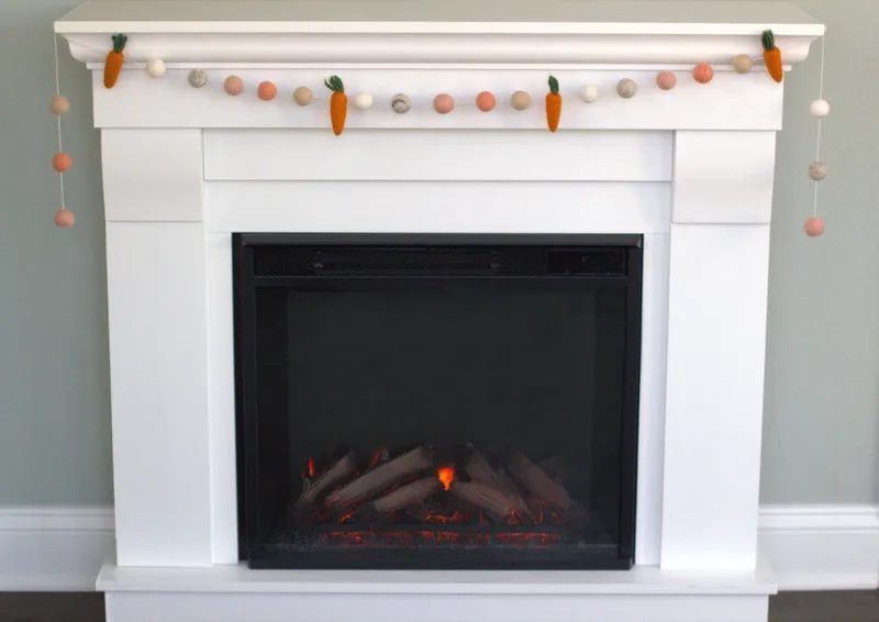 Carrot Easter Garland- Peach, Cream