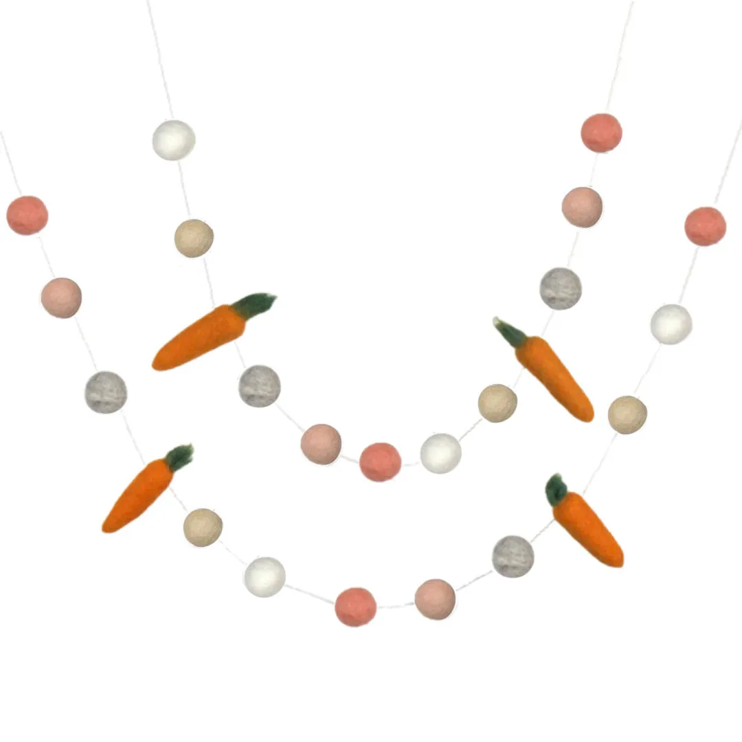 Carrot Easter Garland- Peach, Cream