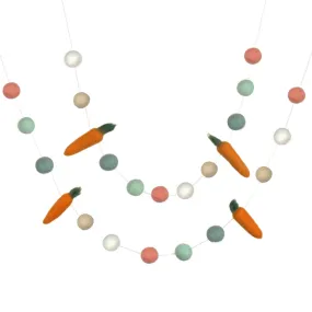 Carrot Easter Garland- Teal, Peach