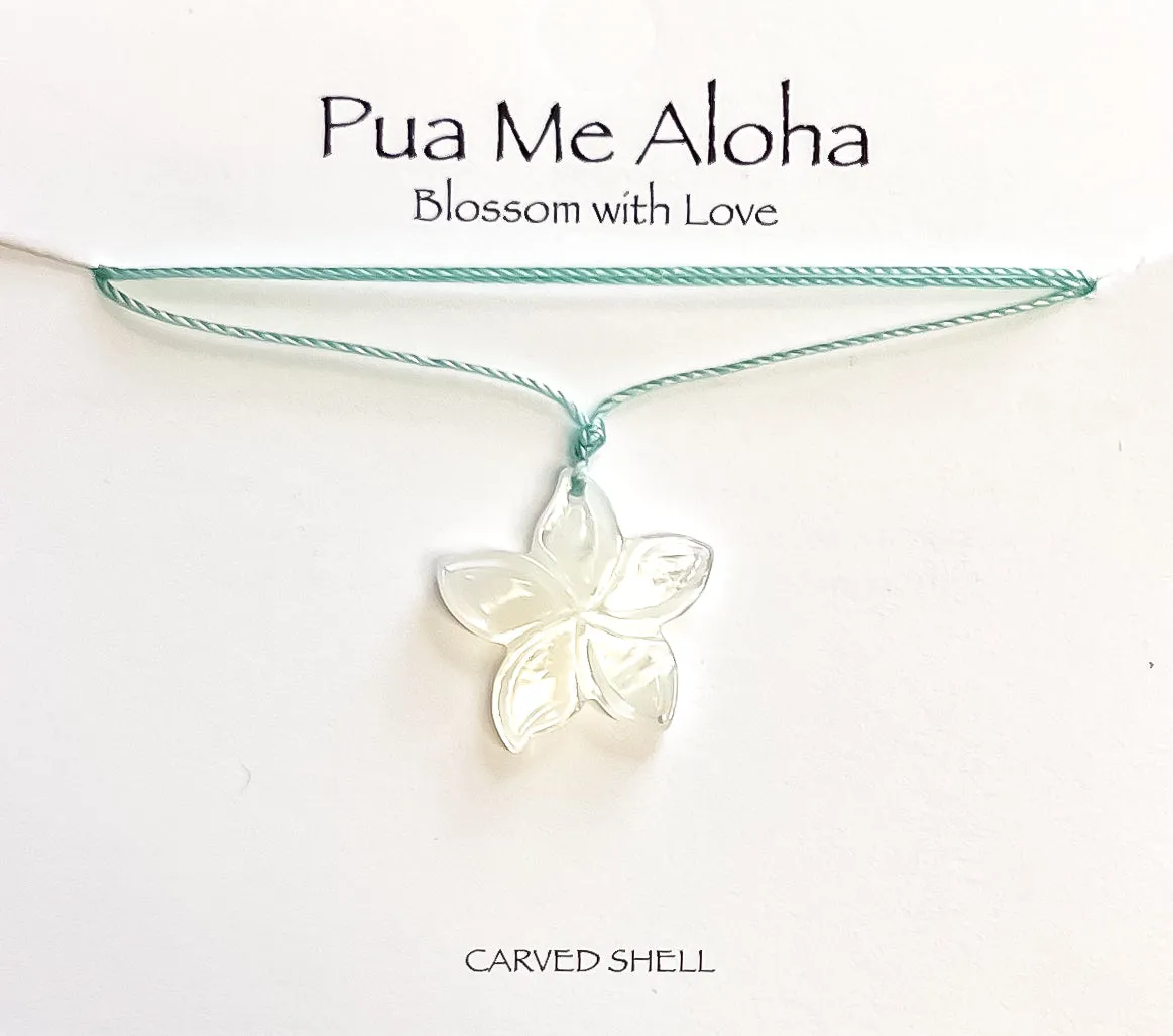 Carved Plumeria Necklace