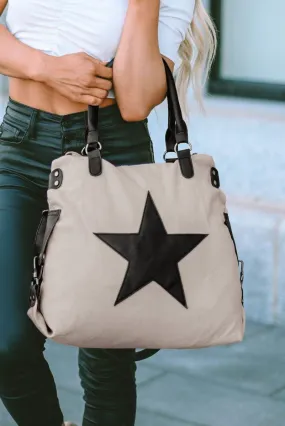 Casual Beige Star Canvas Bag