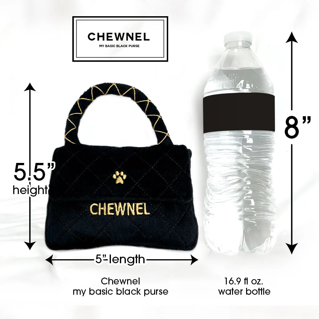 Chewnel My Basic Black Plush Dog Purse