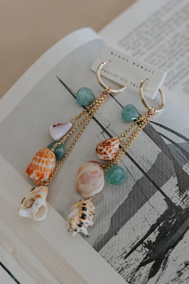 Clasp Hoop Shell Pile Earrings | Grandidierite   Triton Shell