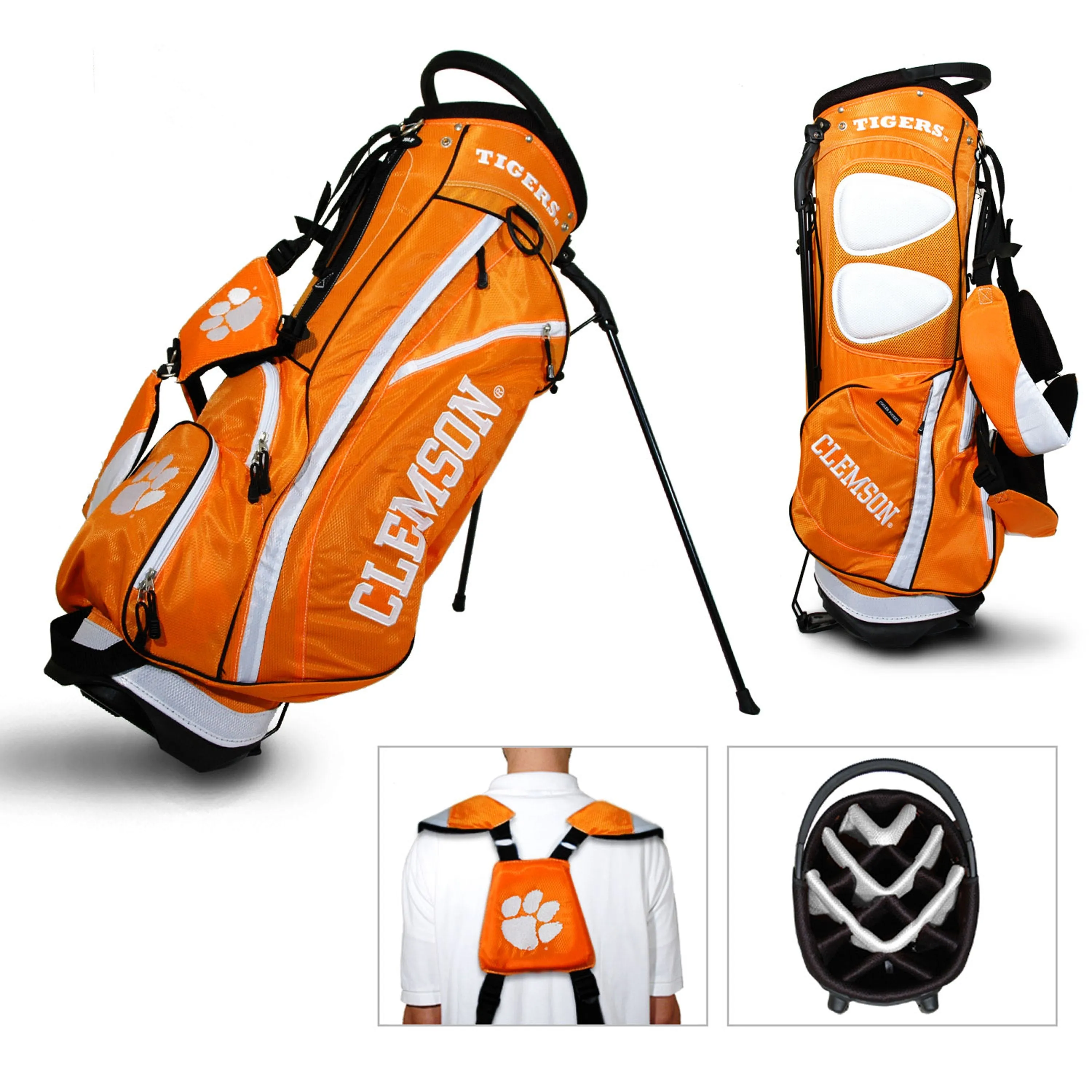 Clemson Tigers Team Golf Fairway Lightweight 14-Way Top Golf Club Stand Bag