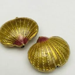 Cloisonne Shell Bead, Gold 20mm