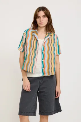 Cocktails For The Girls Shirt Hemp Print Multi Wave