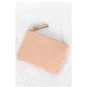 Collins Croc Zip TOP Card & Coin Purse Nude