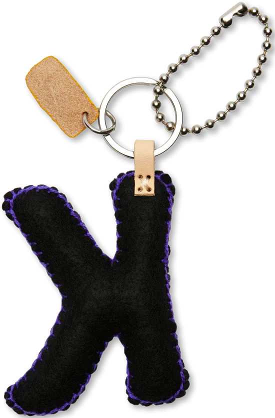 Consuela Embroidered Felt Alphabet Letter Charms - Black