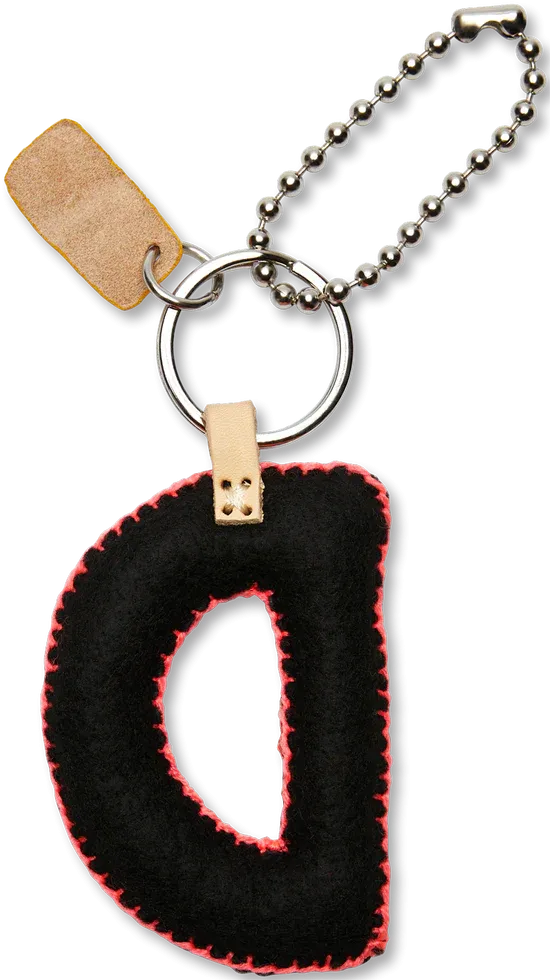 Consuela Embroidered Felt Alphabet Letter Charms - Black