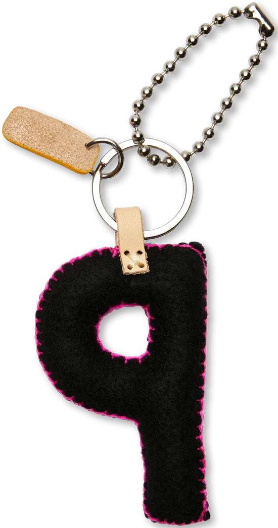 Consuela Embroidered Felt Alphabet Letter Charms - Black