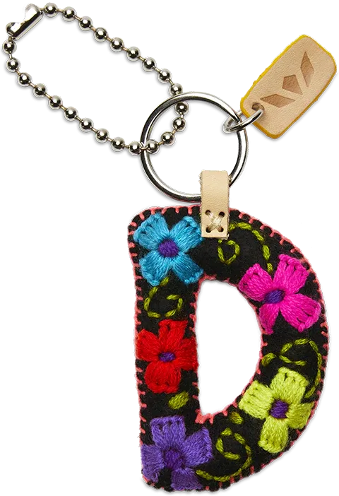 Consuela Embroidered Felt Alphabet Letter Charms - Black