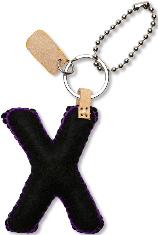 Consuela Embroidered Felt Alphabet Letter Charms - Black